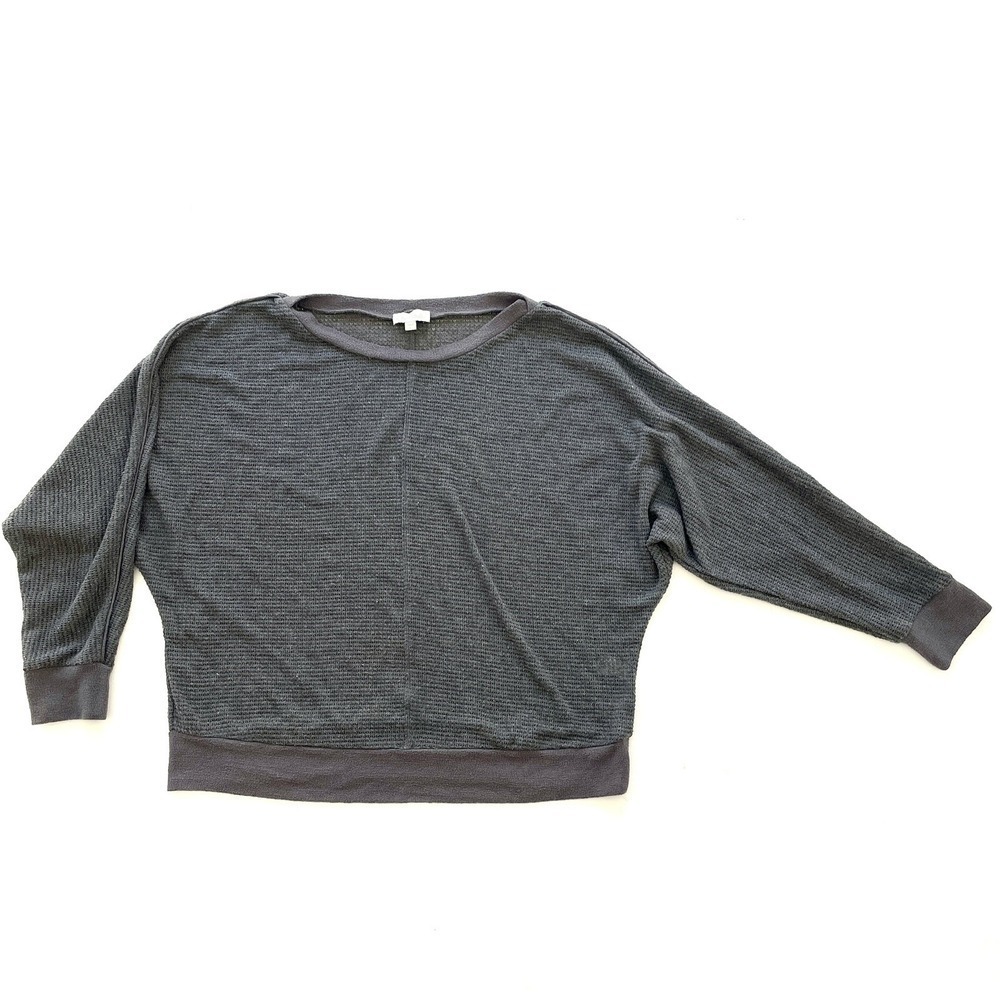 Chenault Women's L Gray Chenille Sweater Dolman Long Sleeve Pullover Cozy Knit